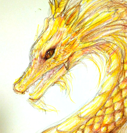 金龍（色鉛筆画）