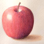 水彩色鉛筆で描いたリンゴ6