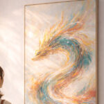 龍の絵を眺めるイメージ画像