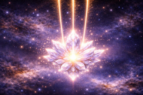 グラウンディングの接続先イメージ｜地球の中心にあるクリスタルとつながる光のコード