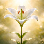 光の中で咲く白い花のイメージ