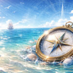 自分軸と他人軸の違いを表す羅針盤｜進む方向を示す心の軸のイメージ