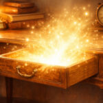 引き出しから光が溢れ出し、内側にある感覚や可能性が広がっていく様子を表したイメージ